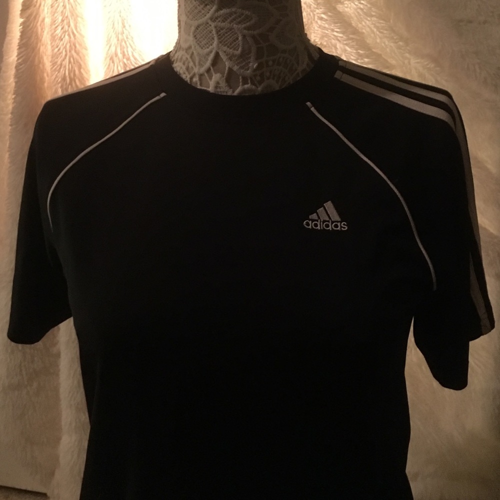 Black and white adidas soccer trainer