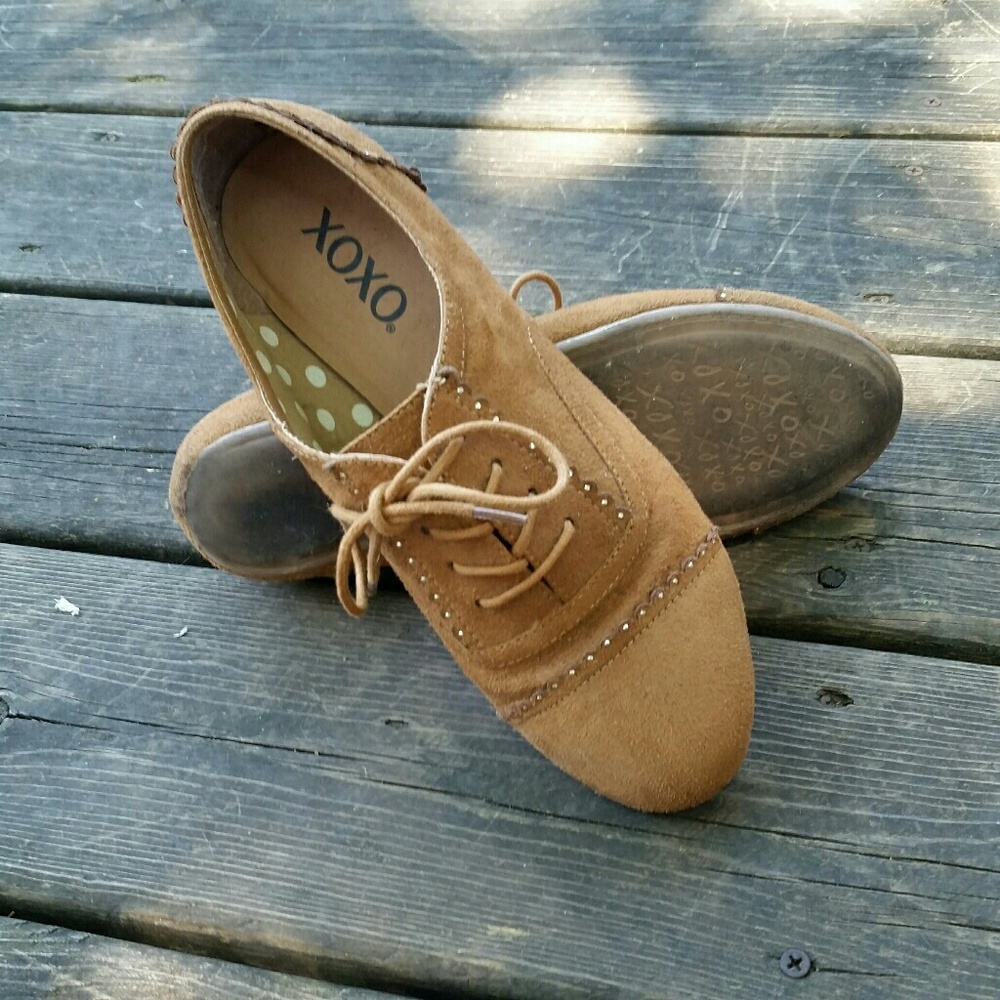 Suede oxford flats 8M