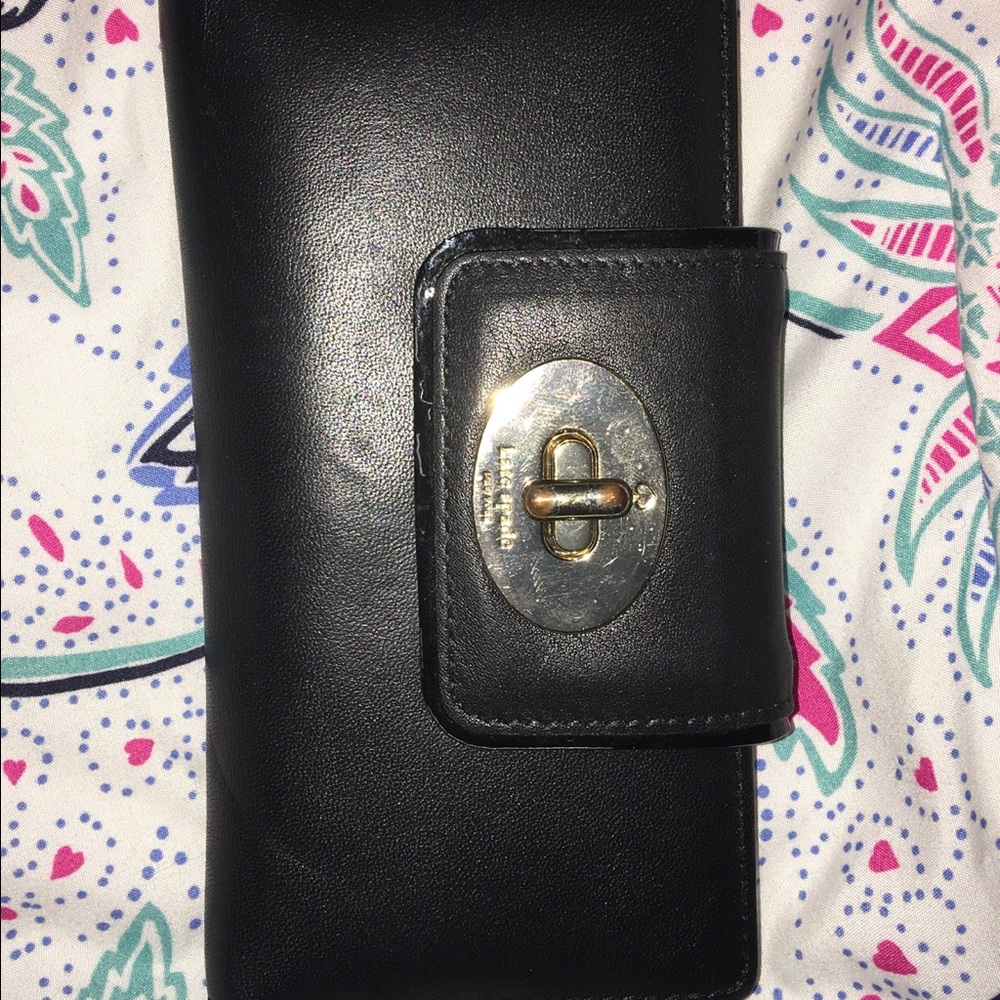 kate spade black leather wallet