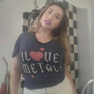 WILDFOX. "I LOVE METAL"  SOFT TEE SHIRT