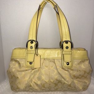 Coach Soho Pleated Signature Tote Yellow/Lemon