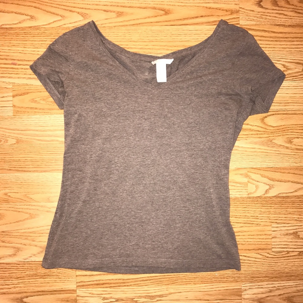 Brown-Grey v-neck
