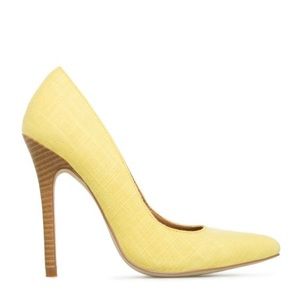 Yellow Fabric Pump Size 8