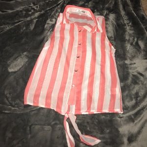 Papaya Tops - A pinks and white striped tank Papaya Tops - A pinks and white striped tank