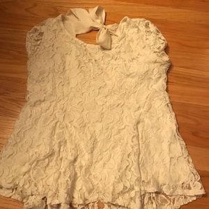 Dressy lace top with bow