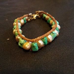 Native American Sterling Silver, Turquoise, Pearls