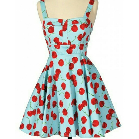 Dresses & Skirts - 🍒Modcloth Cheerful Cherry Blue Dress