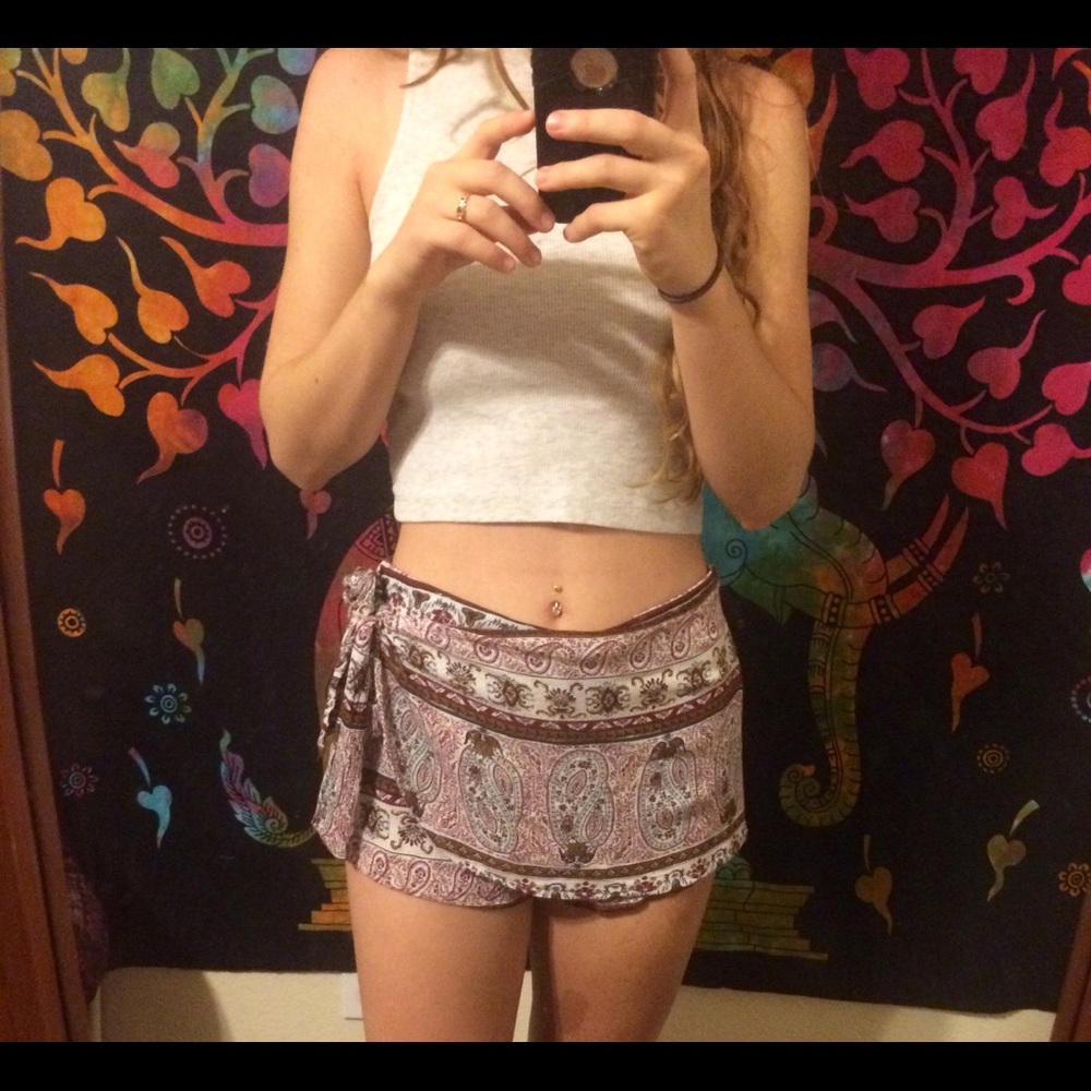 XS paisley side tie skort