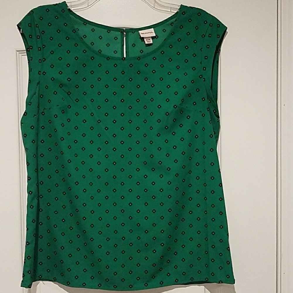 Green Cap Sleeve Blouse