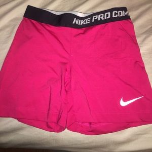 Nike Dri-Fit Pro Combat Pink and Navy Shorts