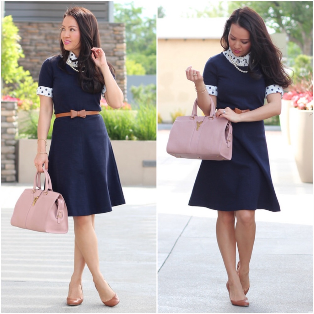 J. Crew Navy Ponte Swing Dress