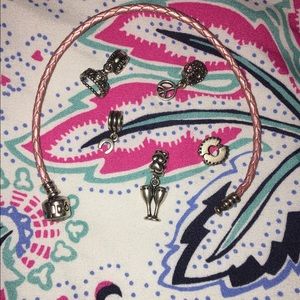 Authentic Pandora Bracelet with five charms