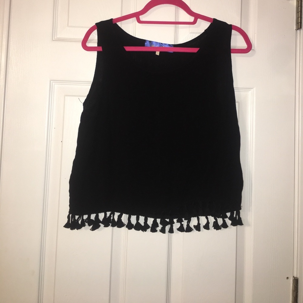 Black Tank With Tassels