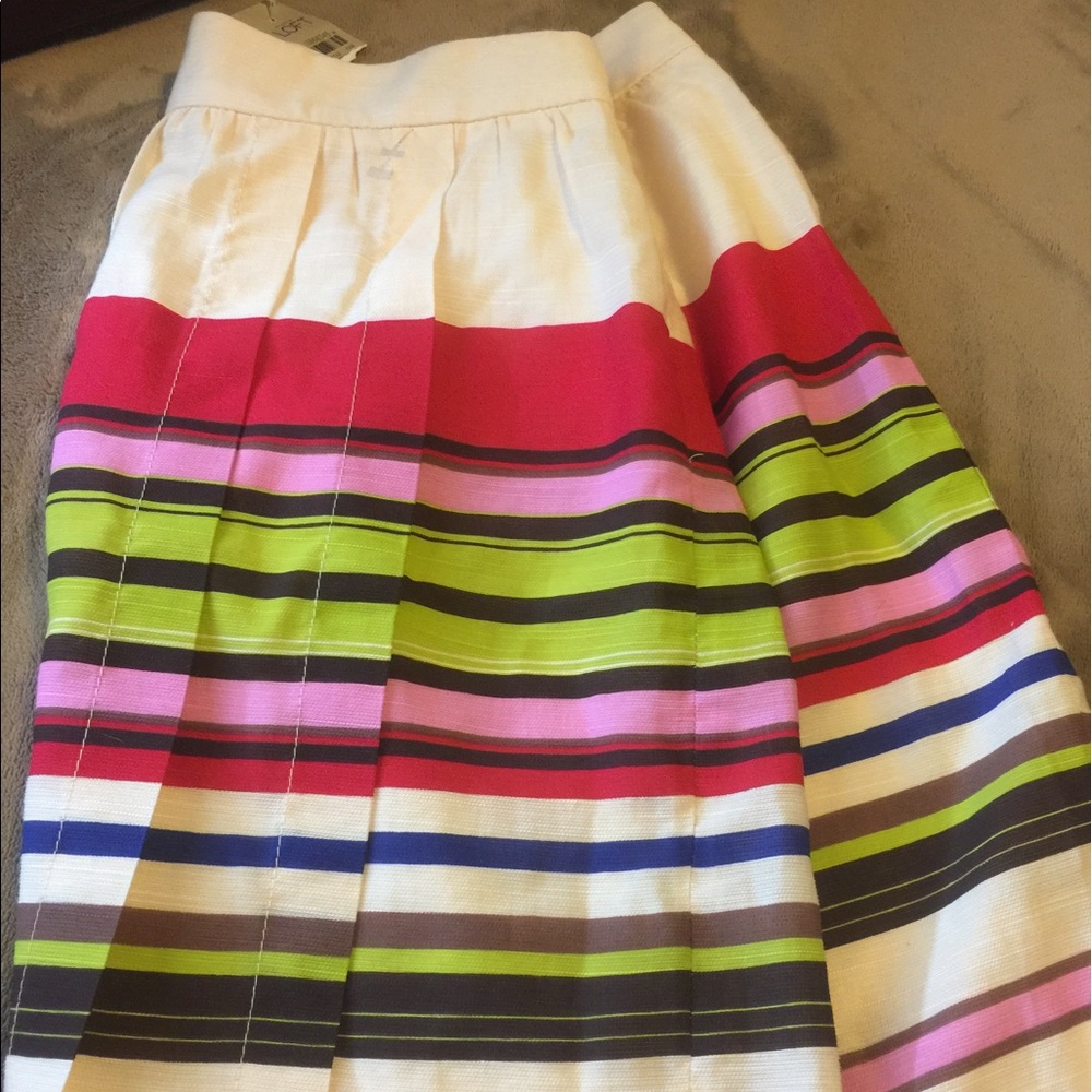 Loft Multi-colored Striped Skirt