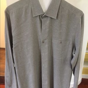 Grey business casual button down shirt