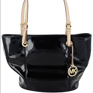 Michael Kors black patent leather purse