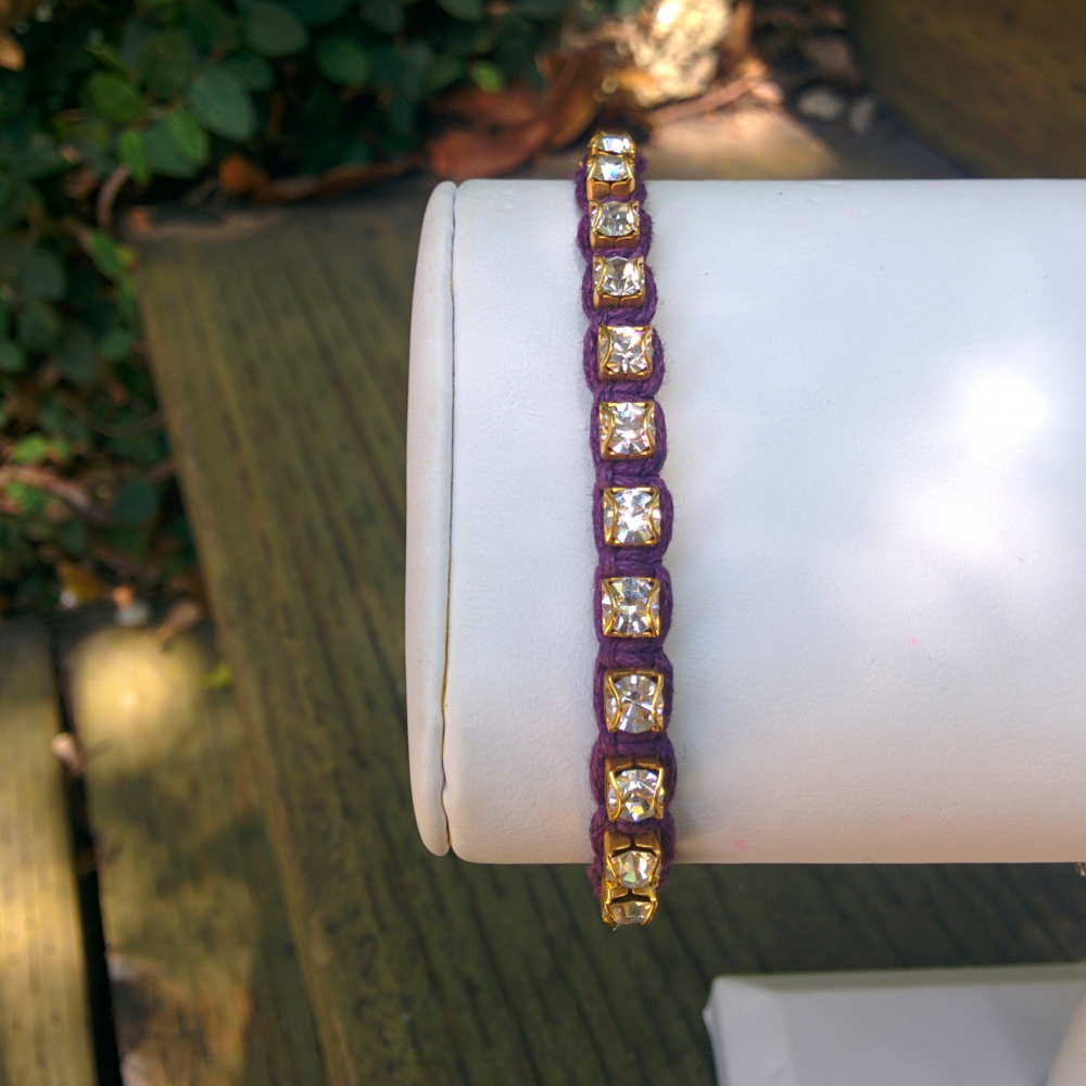 Braided Rhinestone Bracelet