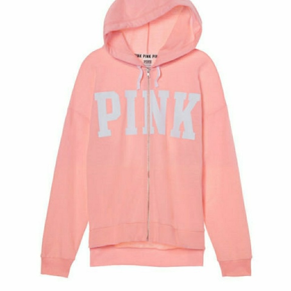 PINK Victoria's Secret Tops - Victoria's Secret PINK Slouchy Full Zip Hoodie New
