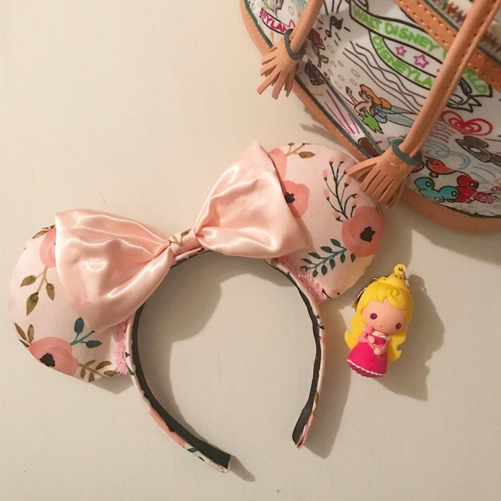 Pink Floral Minnie Mouse Ears