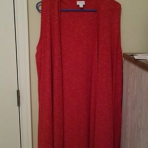 Red Heathered Lularoe Joy Vest