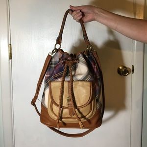 St Johns Bay plaid bucket bag