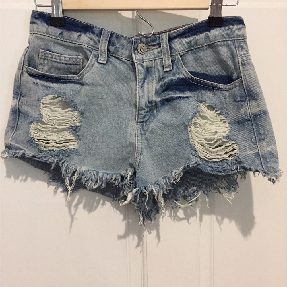 Denim ripped shorts size small