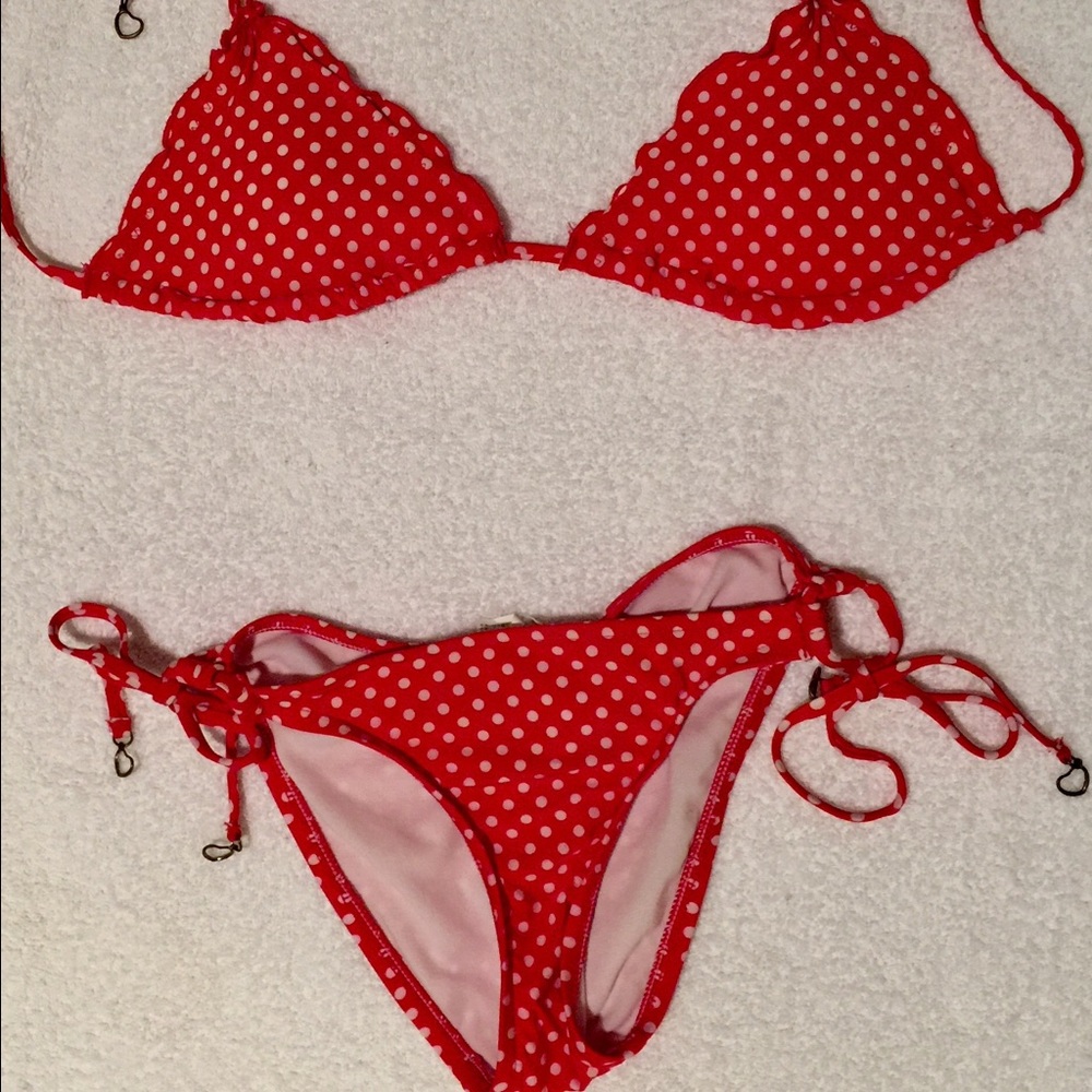 Bebe Bikini Red Polka Dot