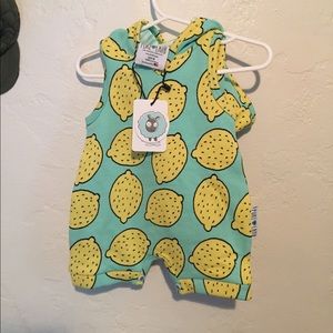 0-6 month baby lemon hoodie romper
