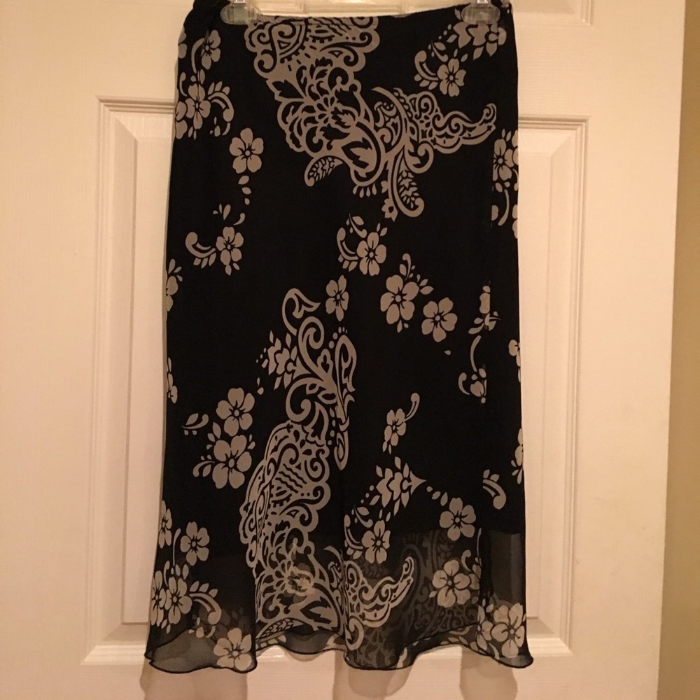 L'Amodei black and white flower pattern skirt