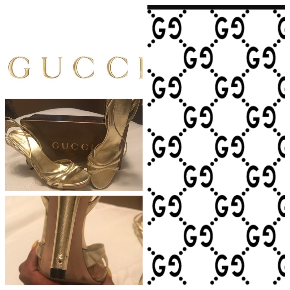 Gold Gucci Sandals