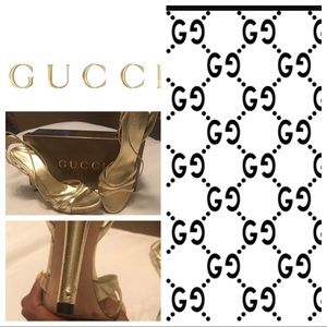 Gold Gucci Sandals