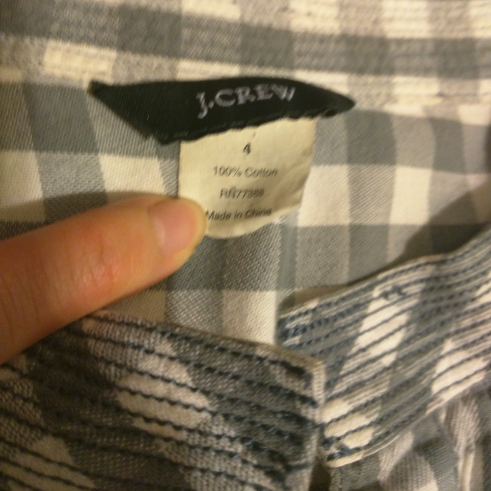 J Crew Blue/Grey/White Plaid Shirtdress Size 4