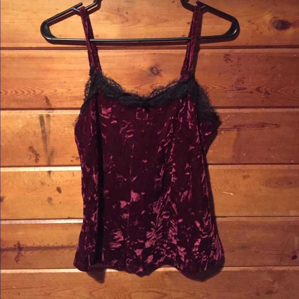 Maroon velvet tank top