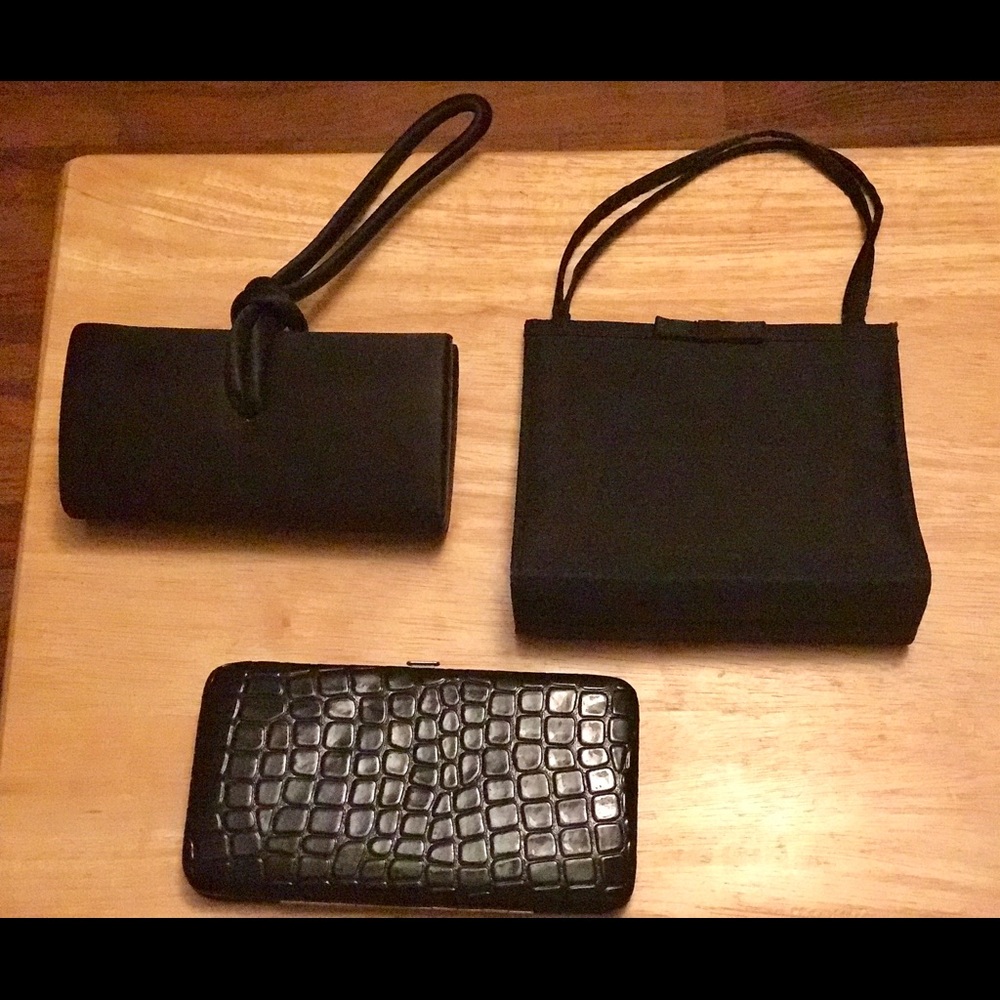 3 black clutches