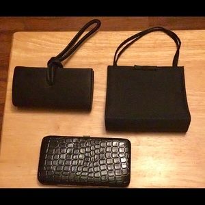 3 black clutches