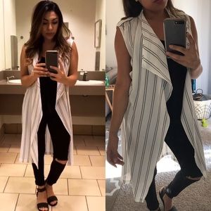 Tops - White striped vest Tops - White striped vest