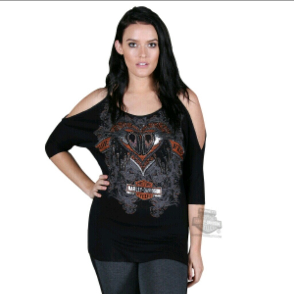 Harley Davidson cold shoulder top