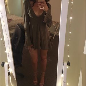 Olive green Tobi bell sleeve dress