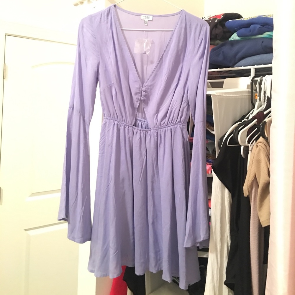 Tobi lavender small bell sleeve dress WITH TAGS