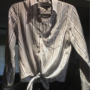 Madewell Striped Tie Front Shirt