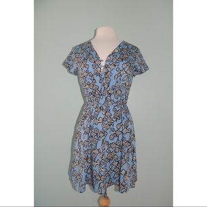 ASOS New Look Carnival Rose V Neck Tea Dress