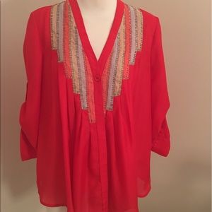 Ark & Co Red Silk blouse