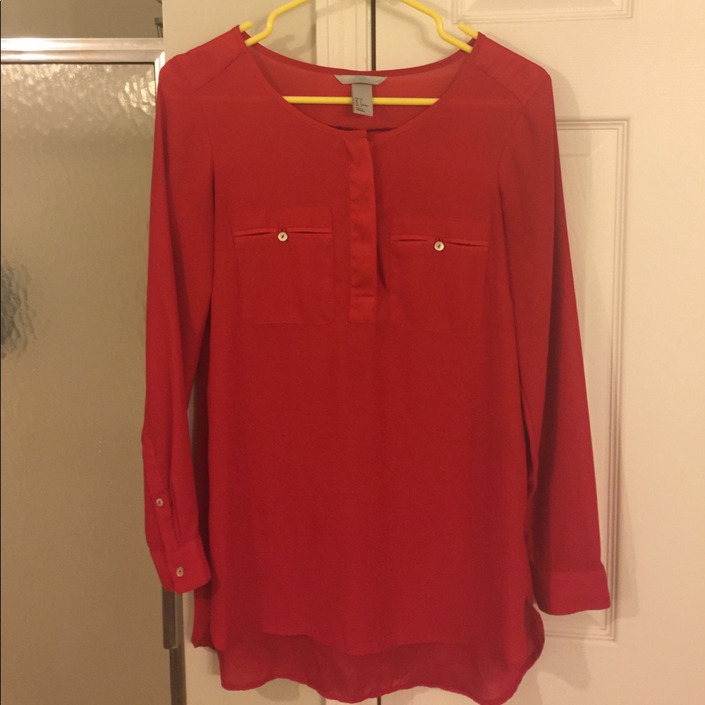Red Blouse. H & M. Size 4