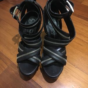 Jessica Simpson zipper heels