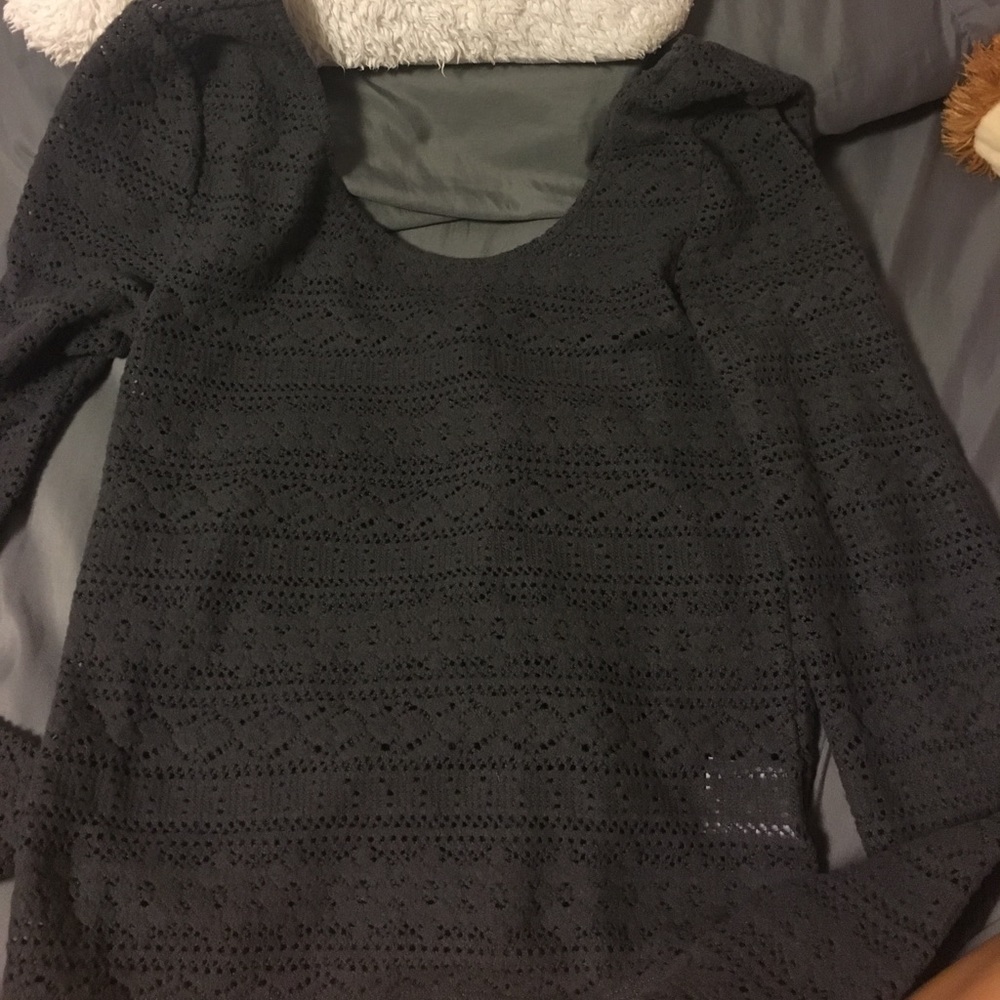 dark gray lace long sleeve