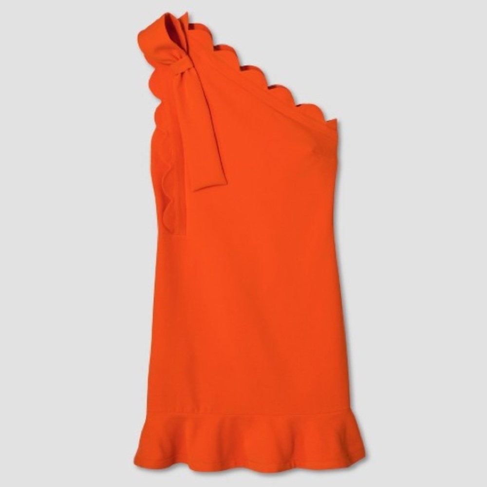 Victoria Beckham Orange one shoulder dress