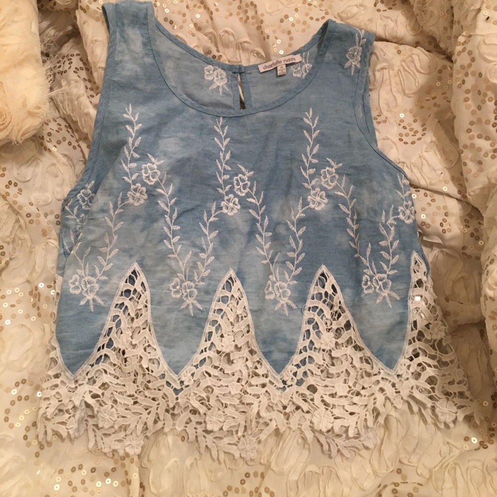 Charlotte Russe medium tank top crocheted
