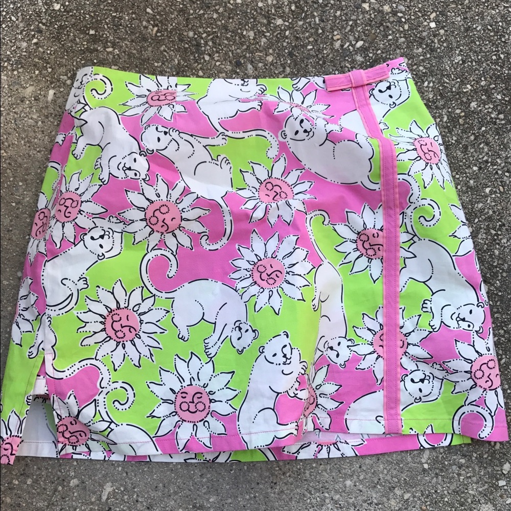Lilly Pulitzer white panther smiling sun skort