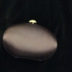 PURPLE SATIN OVAL CLUTCH