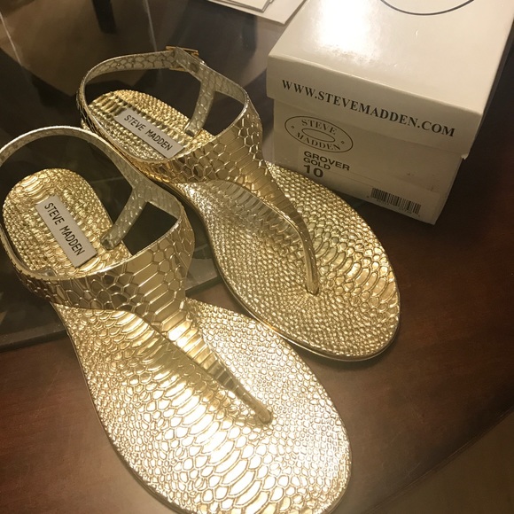 Steve Madden Shoes - STEVE MADDEN  Gold Jelly GROVER Sandal